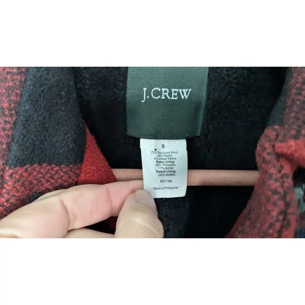 J. Crew Plaid Sherpa Lined Wool Blend Coat
